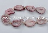 CNG2493 15.5 inches 30*40mm - 40*50mm freeform plated druzy agate beads