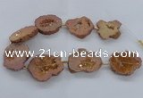 CNG2499 15.5 inches 30*40mm - 40*50mm freeform plated druzy agate beads