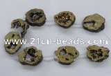 CNG2501 15.5 inches 30*40mm - 40*50mm freeform plated druzy agate beads