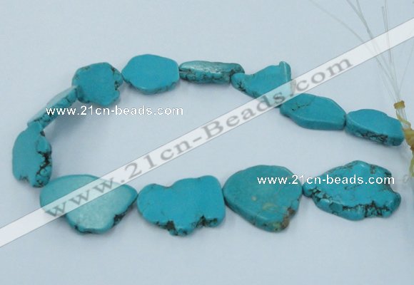 CNG2516 15.5 inches 25*30mm - 35*40mm freeform turquoise beads