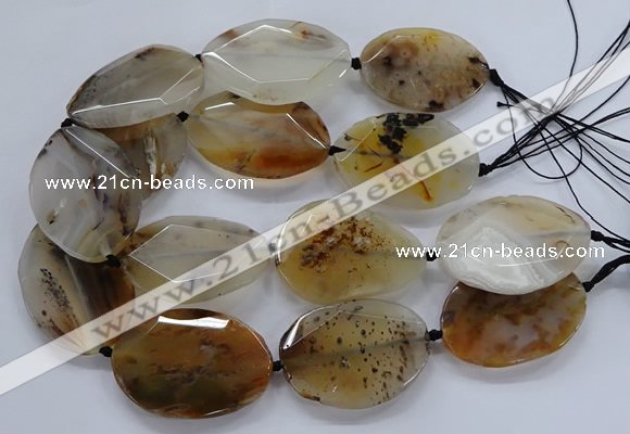 CNG2555 35*50mm - 40*55mm faceted freeform montana agate beads