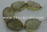 CNG2558 7.5 inches 25*35mm - 30*40mm freeform druzy agate beads