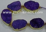 CNG2560 7.5 inches 25*35mm - 30*40mm freeform druzy agate beads