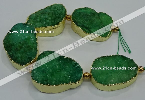 CNG2563 7.5 inches 25*35mm - 30*40mm freeform druzy agate beads