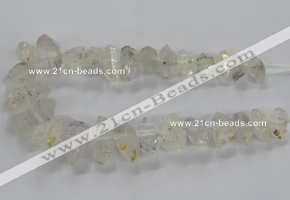 CNG2577 15.5 inches 10*20mm - 15*35mm faceted nuggets white crystal beads