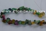 CNG2591 15.5 inches 13*18mm - 15*25mm nuggets plated druzy agate beads