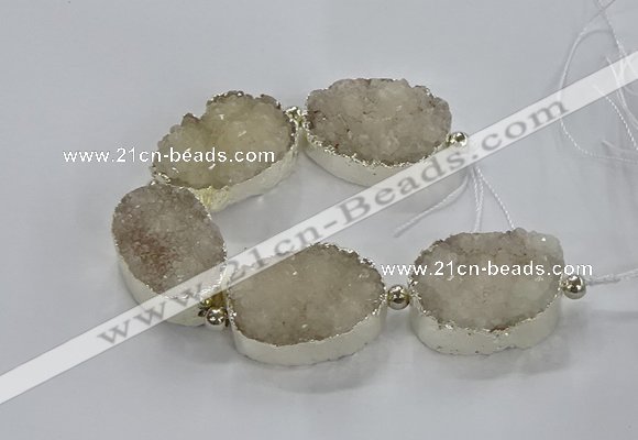 CNG2596 7.5 inches 25*35mm - 30*40mm freeform druzy agate beads