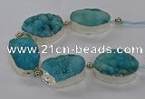 CNG2600 7.5 inches 25*35mm - 30*40mm freeform druzy agate beads