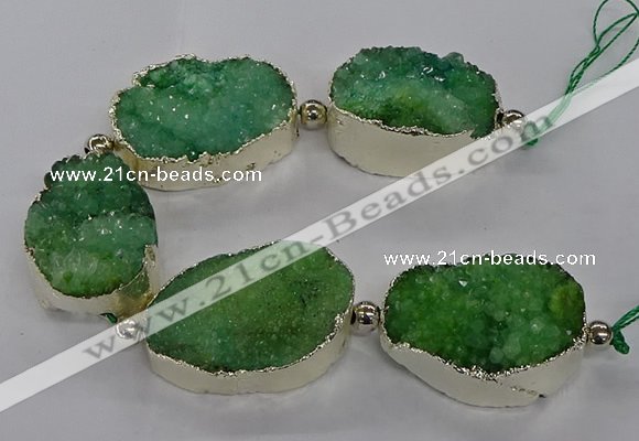 CNG2601 7.5 inches 25*35mm - 30*40mm freeform druzy agate beads