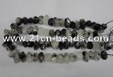 CNG2716 10*14mm - 13*18mm faceted nuggets black rutilated quartz beads