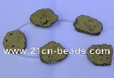 CNG2758 15.5 inches 28*35mm - 40*45mm freeform plated druzy agate beads