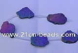 CNG2761 15.5 inches 28*35mm - 40*45mm freeform plated druzy agate beads