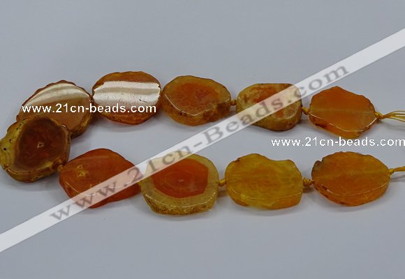 CNG2775 15.5 inches 30*35mm - 35*40mm freeform agate beads