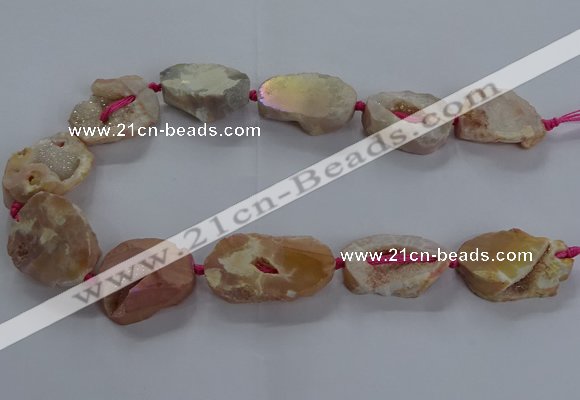 CNG2801 15.5 inches 25*30mm - 30*40mm freeform druzy agate beads