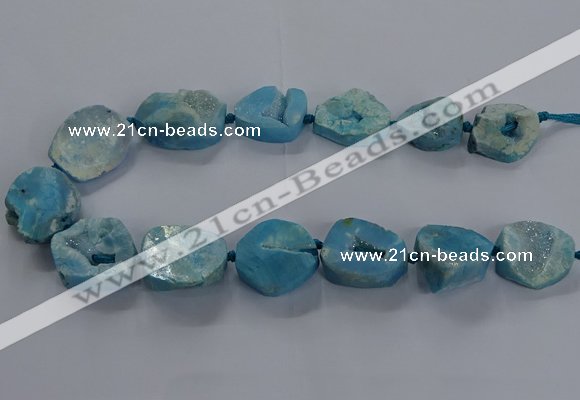 CNG2804 15.5 inches 25*30mm - 30*40mm freeform druzy agate beads