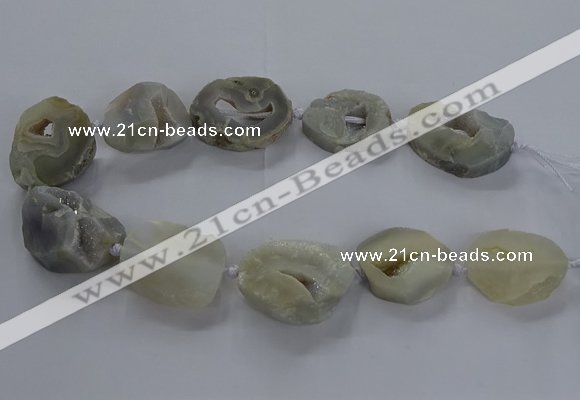 CNG2806 15.5 inches 25*35mm - 30*45mm freeform druzy agate beads