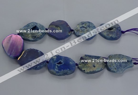 CNG2813 15.5 inches 25*35mm - 30*45mm freeform druzy agate beads