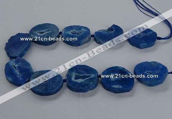 CNG2814 15.5 inches 25*35mm - 30*45mm freeform druzy agate beads