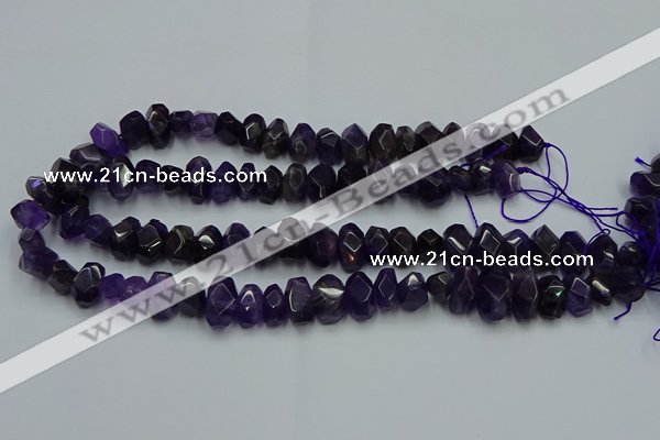 CNG2820 10*14mm - 13*18mm faceted nuggets amethyst beads