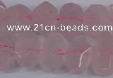 CNG2827 15.5 inches 10*14mm - 13*18mm faceted nuggets rose quartz beads