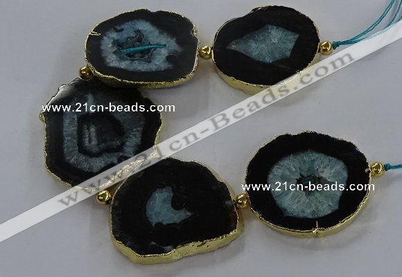 CNG2854 8 inches 35*45mm - 45*55mm freeform druzy agate beads