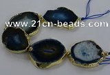 CNG2855 8 inches 35*45mm - 45*55mm freeform druzy agate beads