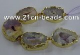 CNG2866 8 inches 35*40mm - 40*50mm freeform druzy agate beads