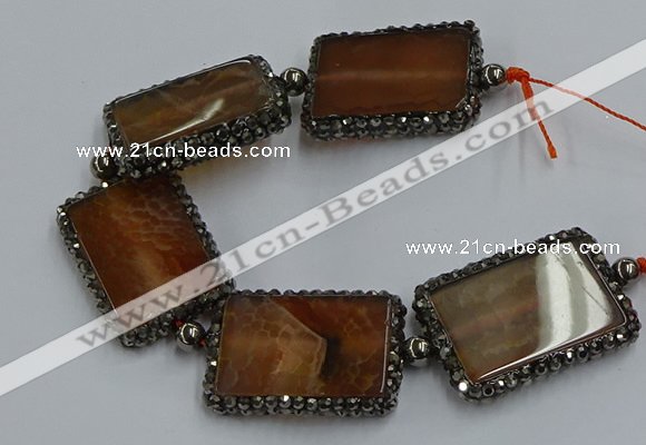 CNG2875 7.5 inches 25*35mm rectangle agate gemstone beads wholesale