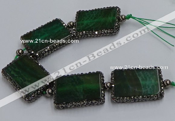 CNG2878 7.5 inches 25*35mm rectangle agate gemstone beads wholesale