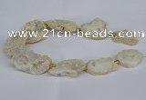 CNG2888 15.5 inches 25*30mm - 30*35mm freeform plated druzy agate beads