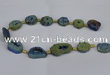 CNG2895 15.5 inches 20*25mm - 25*30mm freeform plated druzy agate beads