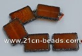 CNG2921 7.5 inches 35*45mm rectangle agate gemstone beads wholesale