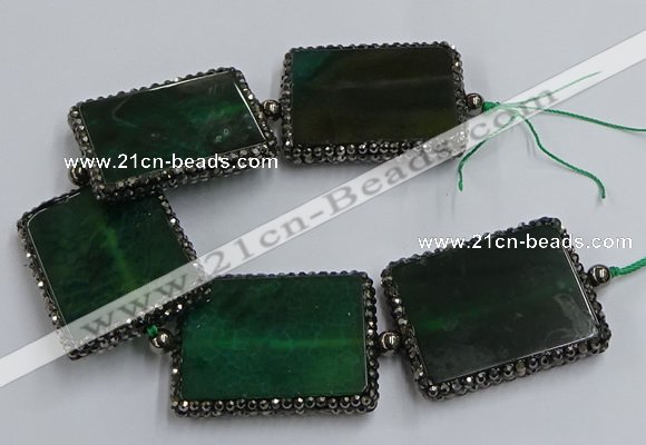 CNG2925 7.5 inches 35*45mm rectangle agate gemstone beads wholesale