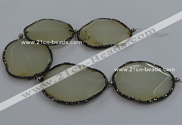 CNG2928 7.5 inches 45*55mm - 50*60mm faceted freeform agate beads