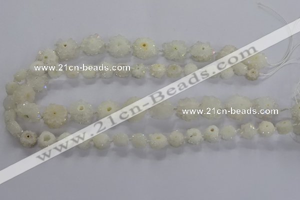 CNG2934 15.5 inches 8*10mm - 15*18mm freeform plated druzy agate beads