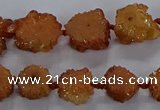 CNG2936 15.5 inches 8*10mm - 15*18mm freeform plated druzy agate beads