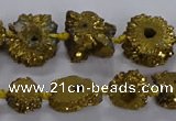 CNG2937 15.5 inches 8*10mm - 15*18mm freeform plated druzy agate beads