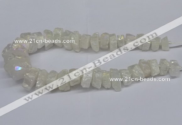 CNG2940 15.5 inches 10*15mm - 20*30mm nuggets plated white crystal beads