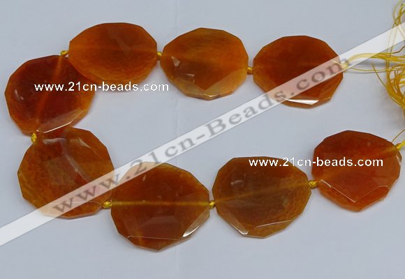 CNG2958 15.5 inches 42*45mm - 45*50mm faceted freeform agate beads