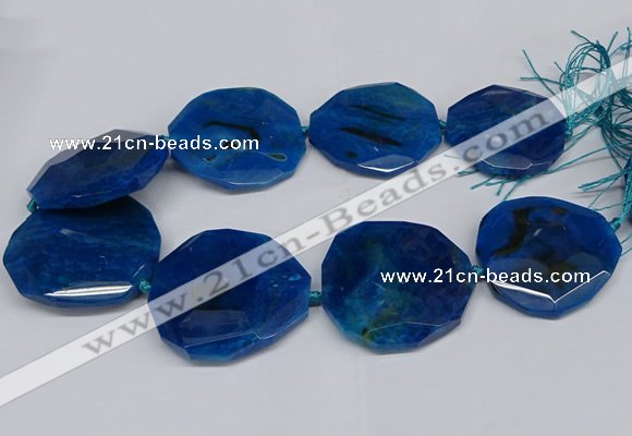 CNG2961 15.5 inches 42*45mm - 45*50mm faceted freeform agate beads