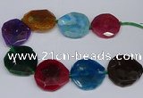 CNG2963 15.5 inches 42*45mm - 45*50mm faceted freeform agate beads