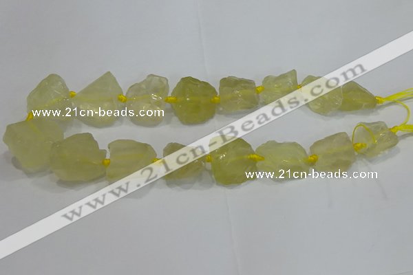 CNG3005 15.5 inches 15*20mm - 22*30mm nuggets lemon quartz beads