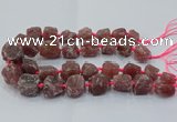 CNG3023 15.5 inches 15*20mm - 22*30mm nuggets strawberry quartz beads