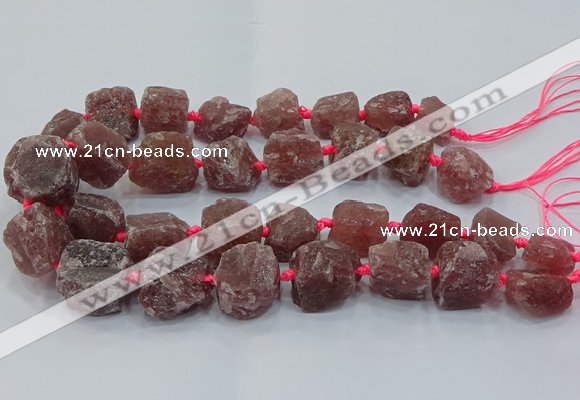 CNG3023 15.5 inches 15*20mm - 22*30mm nuggets strawberry quartz beads