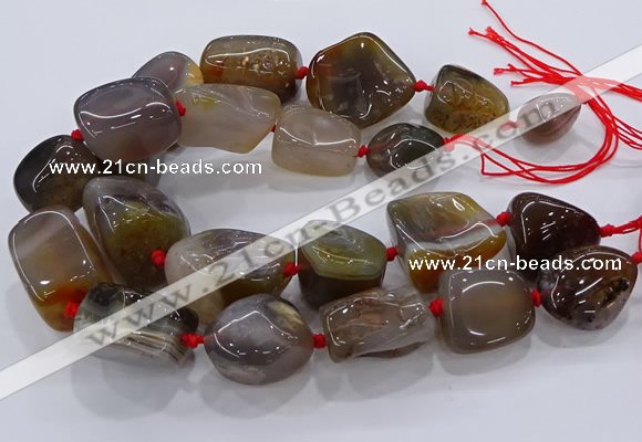CNG3045 25*30mm - 30*40mm nuggets agate gemstone beads