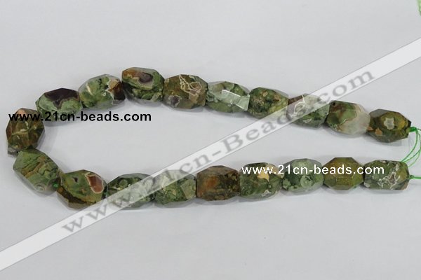 CNG305 15.5 inches 15*20mm faceted nuggets peacock gemstone beads