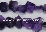 CNG307 15.5 inches 10*15mm faceted nuggets amethyst gemstone beads