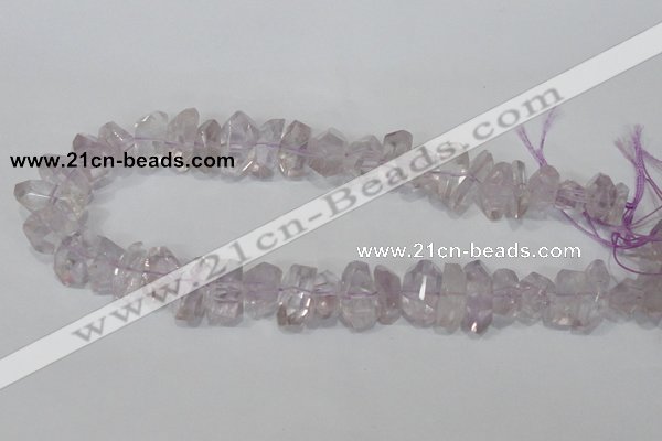 CNG308 15.5 inches 10*18mm faceted nuggets amethyst gemstone beads