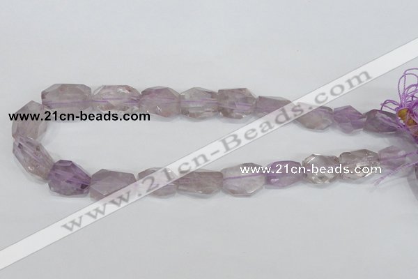 CNG309 15.5 inches 15*22mm faceted nuggets amethyst gemstone beads