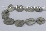 CNG3090 15.5 inches 25*30mm - 35*50mm freeform plated druzy agate beads